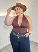 cropped aryane preto plus size 2734