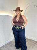 cropped aryane preto plus size 2734