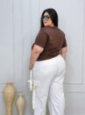 jaqueta boston marrom plus size 2718