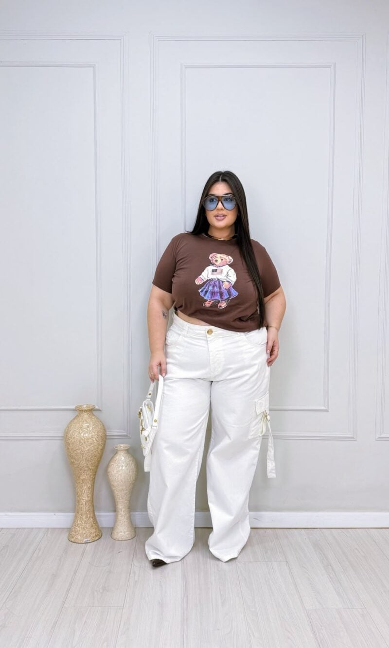jaqueta boston marrom plus size 2718