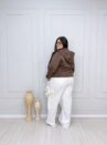 jaqueta boston marrom plus size 2718