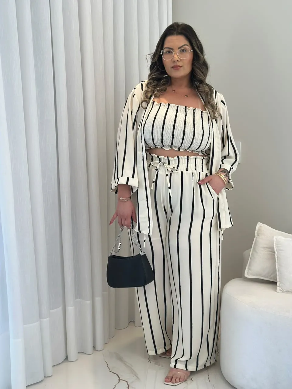 conjunto ana paula off white plus size