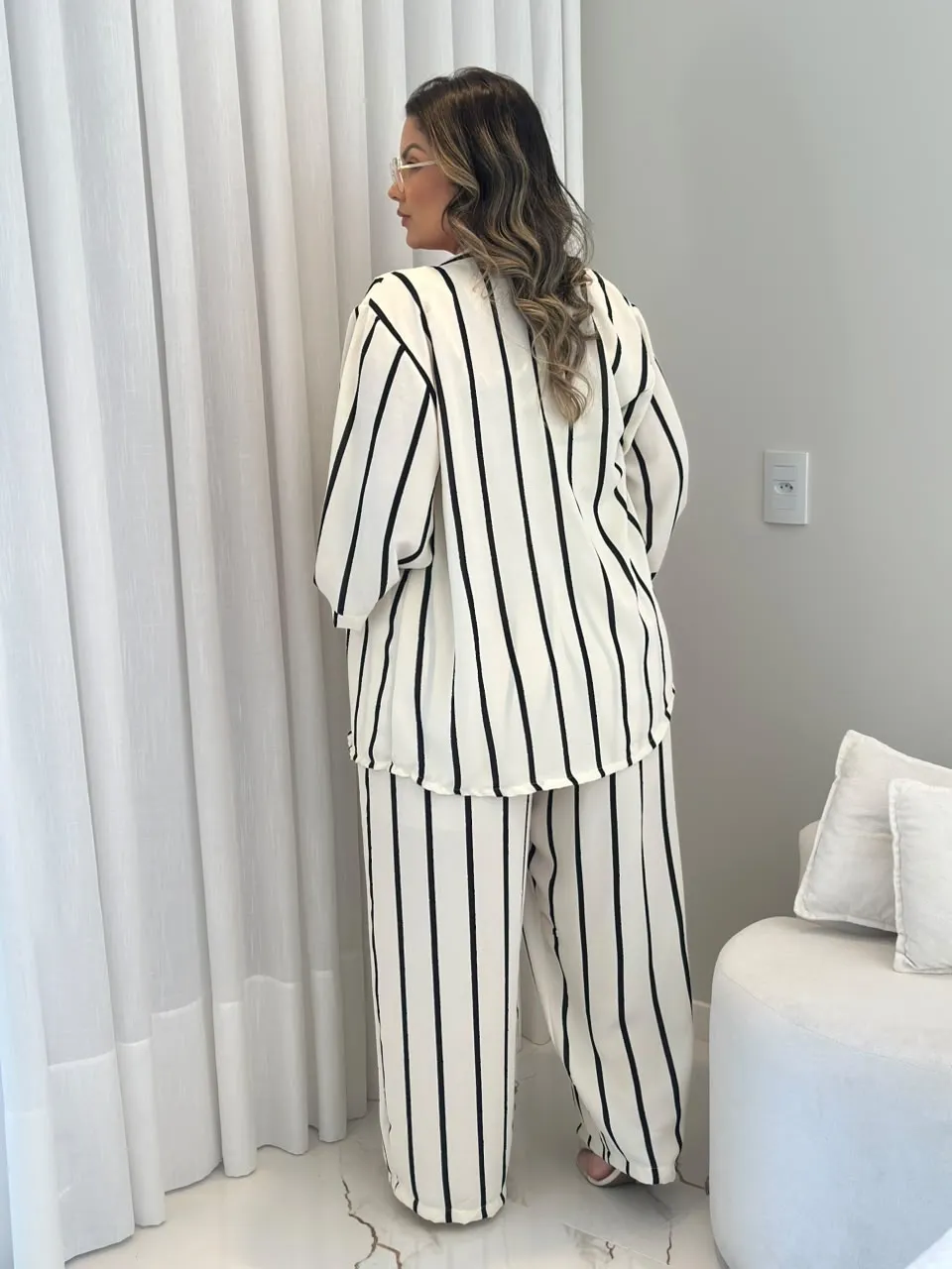 conjunto ana paula off white plus size